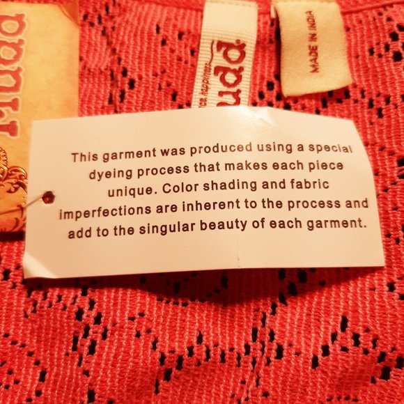 Mudd Lace Henley Tank - Juniors Coral (M) - Picture 5 of 11